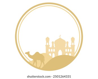 Islamic Mosque Camel Frame Background