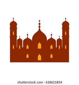 Islamic mosque, colorful vector illustration