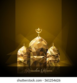 islamic mosque dome greeting background Ramadan Kareem - Translation of text : Ramadan Kareem - May Generosity Bless you during the holy month