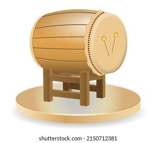 islamic mosque drum (bedug) or  realistic happy ied mubarak banner or islamic ramadan kareem or lebaran (islamic greeting ied). eps vector