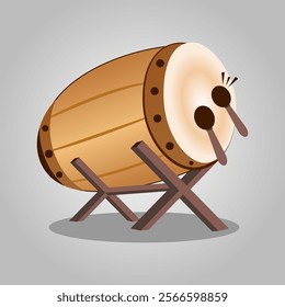 Islamic mosque drum bedug or realistic happy ied mubarak banner or islamic ramadan kareem