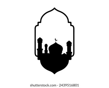 Islamic Mosque Eid Al Adha Silhouette Frame Background