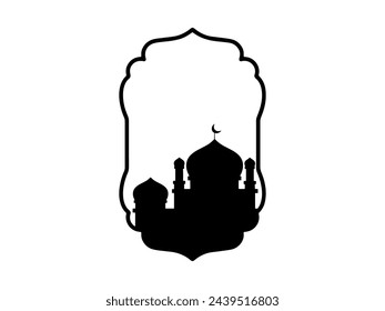 Islamic Mosque Eid Al Adha Silhouette Frame Background