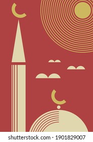 Islamic mosque - flat vector illustration