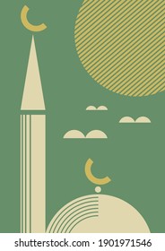 Islamic mosque - flat vector illustration