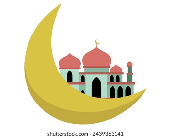Ilustración de fondo de marco de mezquita islámica