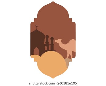 Islamic Mosque Frame Background Illustration
