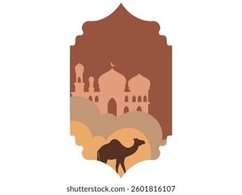 Islamic Mosque Frame Background Illustration