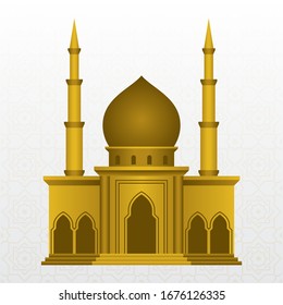 islamic mosque gold design vector illustration