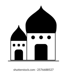 Islamic mosque icon, arabic faith culture design, flat web isolated vector illustration .