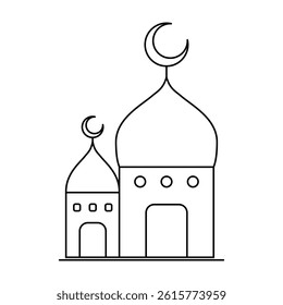 Islamic mosque icon, arabic faith culture design, flat web isolated vector illustration .