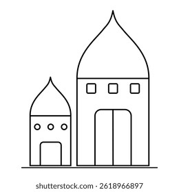 Ícone da mesquita islâmica, projeto cultural da fé árabe, ilustração vetorial isolada na web plana .