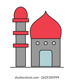 Islamic mosque icon, arabic faith culture design, flat web isolated vector illustration .