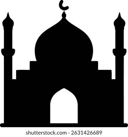 islamic mosque icon black and white design
