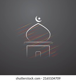 Islamic mosque icon design vector