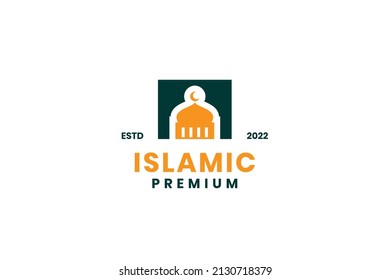 Islamic mosque icon logo design vector