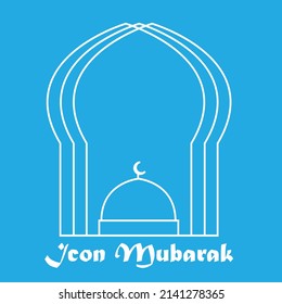 Islamic mosque icon. Thin linear islamic mosque outline icon isolated on white background from religion collection. Line vector sign, symbol for web and mobile