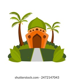Islamische Moschee Illustration für eID Grußkarte Hintergrund Design