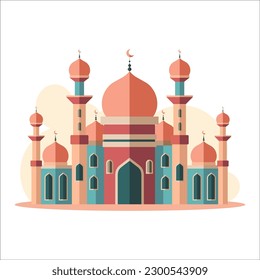 Islamic Mosque Illustration Flat style Design