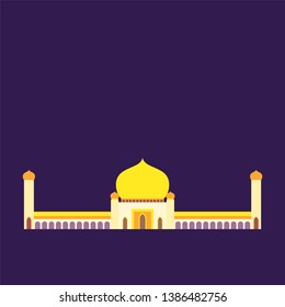 islamic mosque isolated flat design with pastel colorful,vector illustration mosque for ramadan kareem and eid mubarak