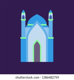 islamic mosque isolated flat design with pastel colorful,vector illustration mosque for ramadan kareem and eid mubarak