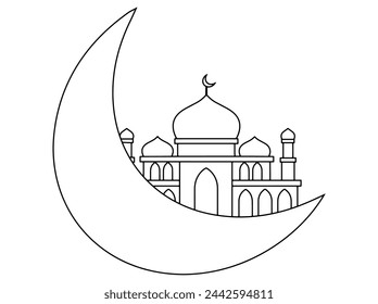 Islamische Moschee Linie Kunstrahmen Hintergrund