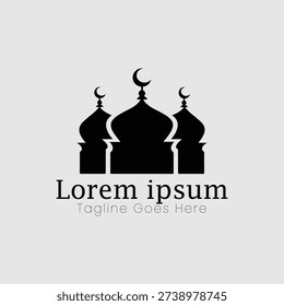 Islamic Mosque Logo Design, Mosque Icon, Silhouette Of Ramadan Kareem