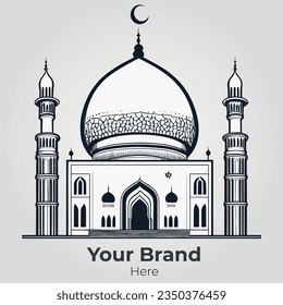 Islamisches Moschee-Logo für professionelles Brammen 