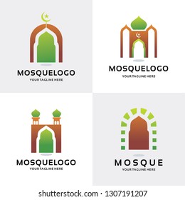 Islamic Mosque Logo Set Design Template Collection