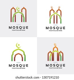 Islamic Mosque Logo Set Design Template Collection