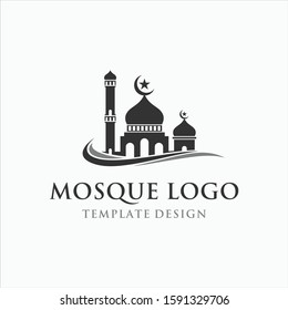 Islamic Mosque Logo Silhouette Design Template Premium Quality