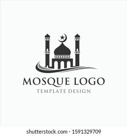 Islamic Mosque Logo Silhouette Design Template Premium Quality