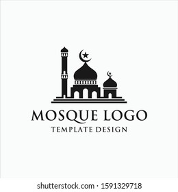 Islamic Mosque Logo Silhouette Design Template Premium Quality