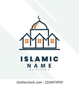 Islamic Mosque Logo Template, Design Vector, Emblem, Concept Design, Creative Symbol, Icon