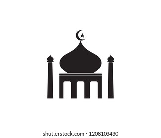 islamic mosque logo vector icon template