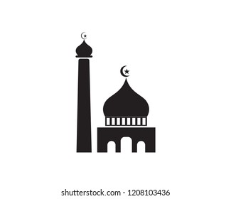 islamic mosque logo vector icon template