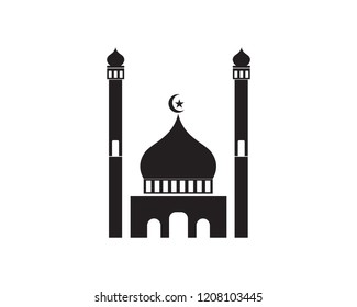 islamic mosque logo vector icon template