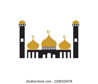 islamic mosque logo vector icon template