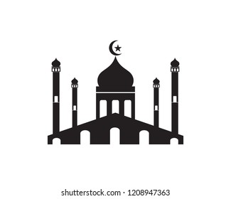 islamic mosque logo vector icon template