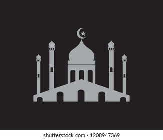 islamic mosque logo vector icon template