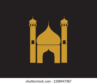 islamic mosque logo vector icon template