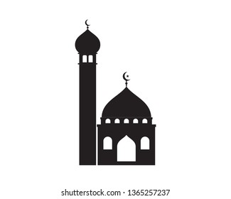 islamic mosque logo vector icon template