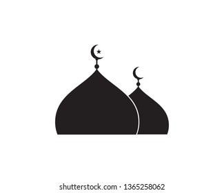 islamic mosque logo vector icon template