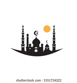 islamic mosque logo vector icon template