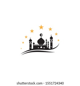 islamic mosque logo vector icon template