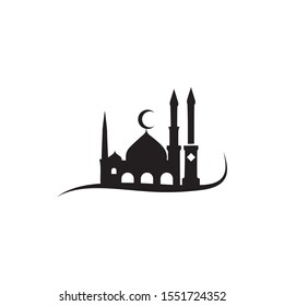 islamic mosque logo vector icon template