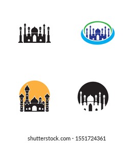 islamic mosque logo vector icon template