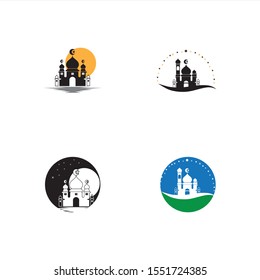 islamic mosque logo vector icon template