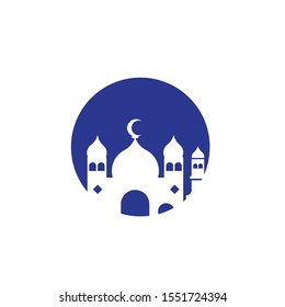 islamic mosque logo vector icon template