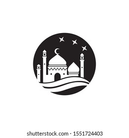 islamic mosque logo vector icon template